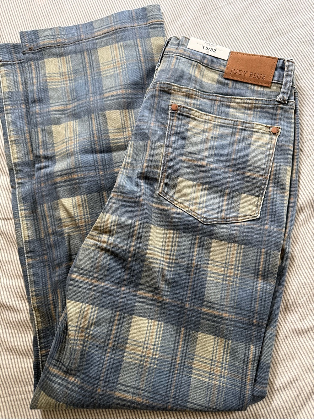 Judy Blue Plaid Blue Jeans